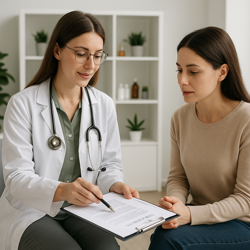 A professional healthcare consultation setting sho